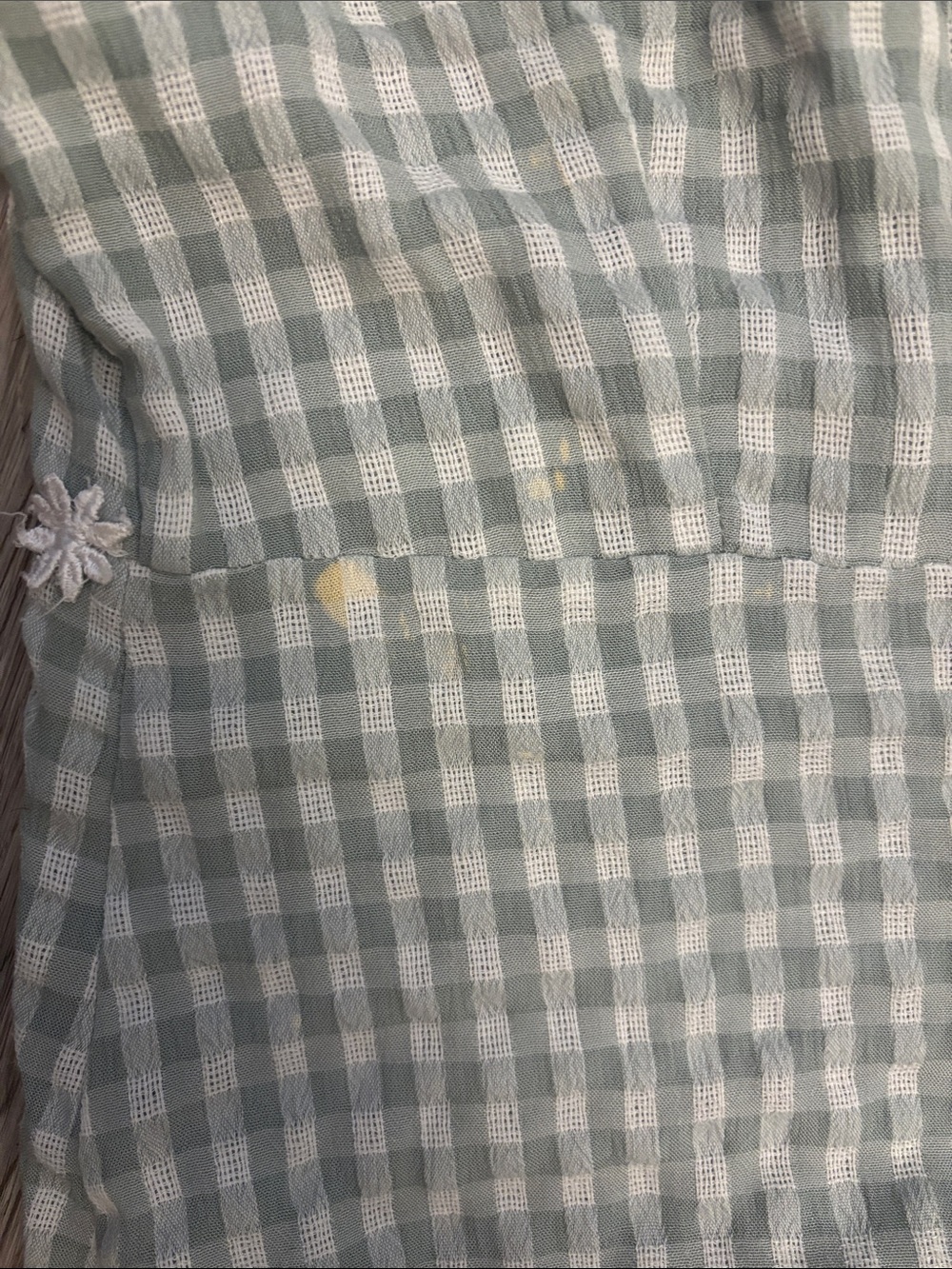Vintage Green and White Gingham Mini Dress - Picture 10 of 10